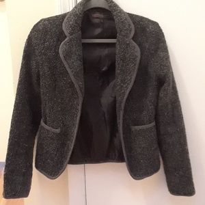 gray/black mid weight blazer